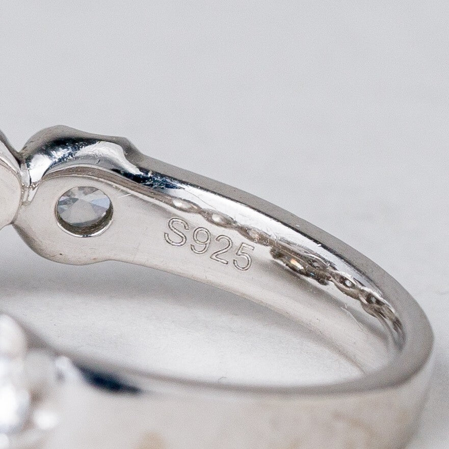 Ring Weiße Steine 6,99 g 925er Silber Größe 57 (18,1 mm Ø)5