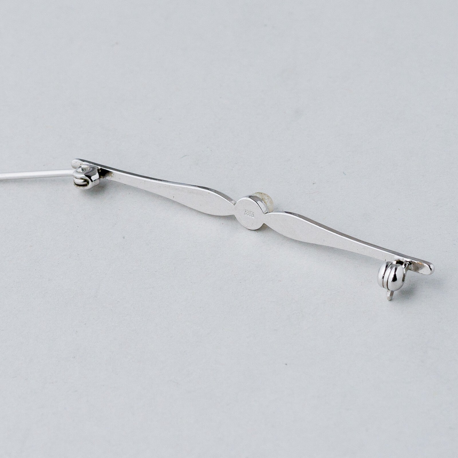 Silber Brosche Spange 835 Perle 2,79 g4