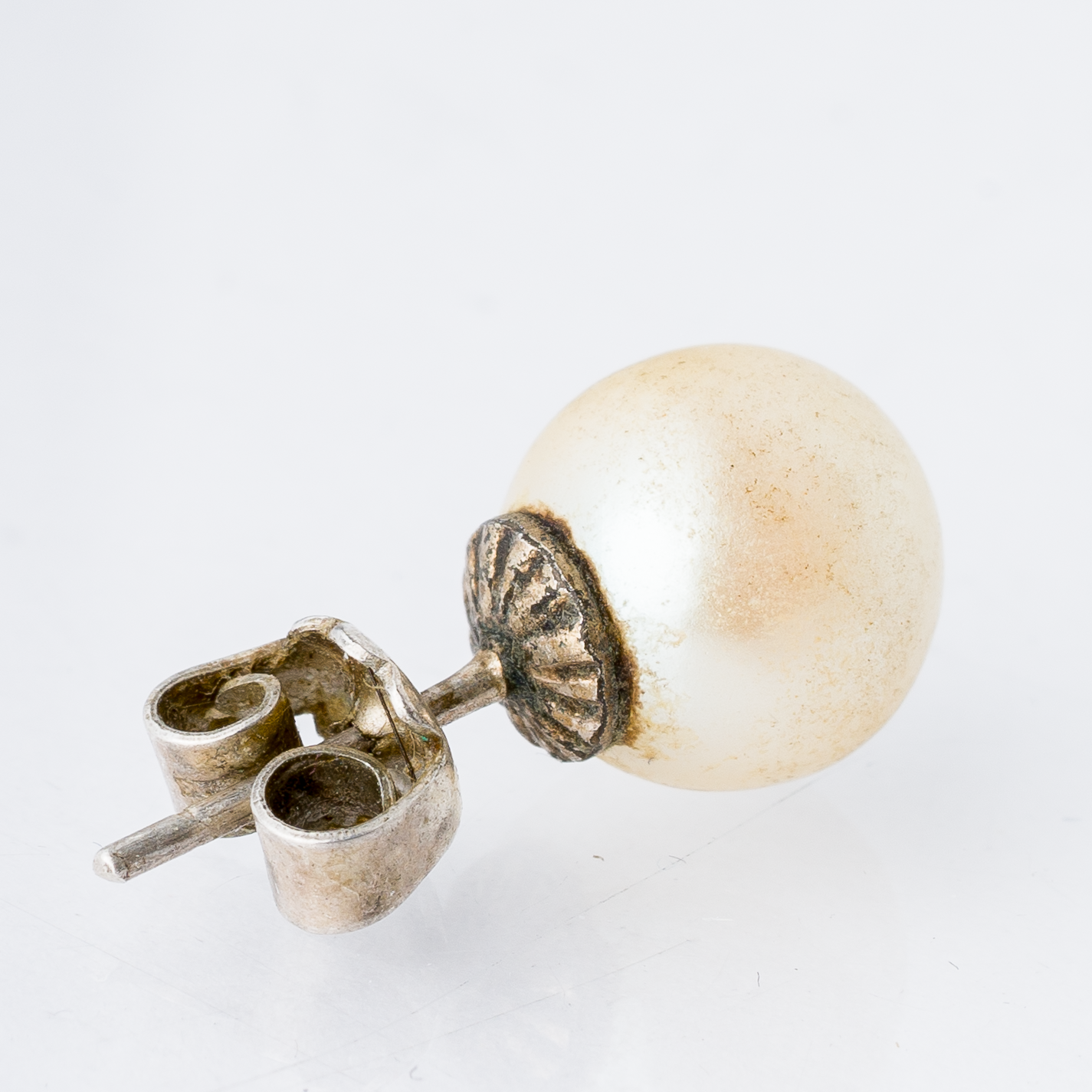 Einzelner Ohrring Ohrstecker Perle Silber 0,85 g3
