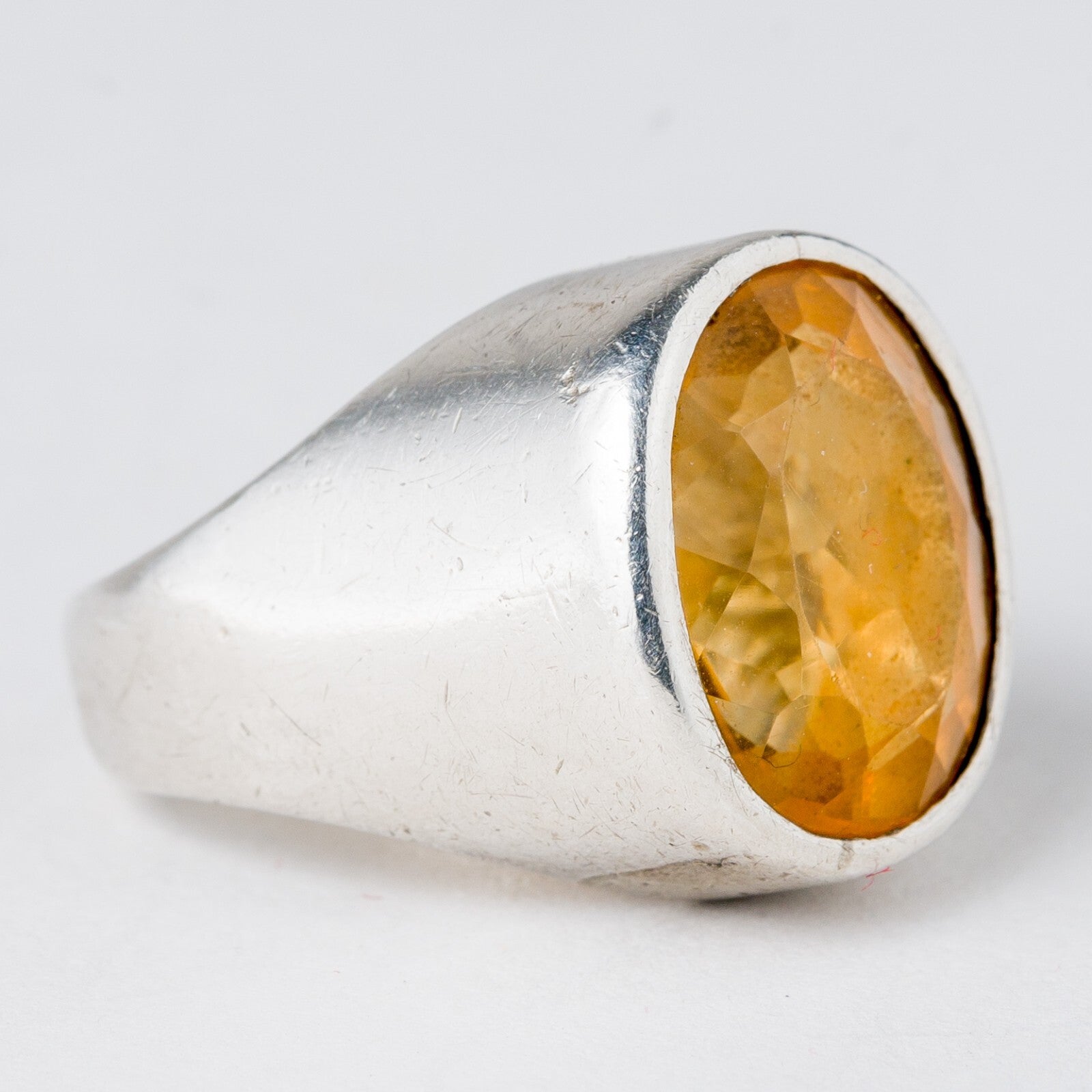 Silber Ring Oranger Stein Größe 47 (15,0 mm Ø) 9,32 g1