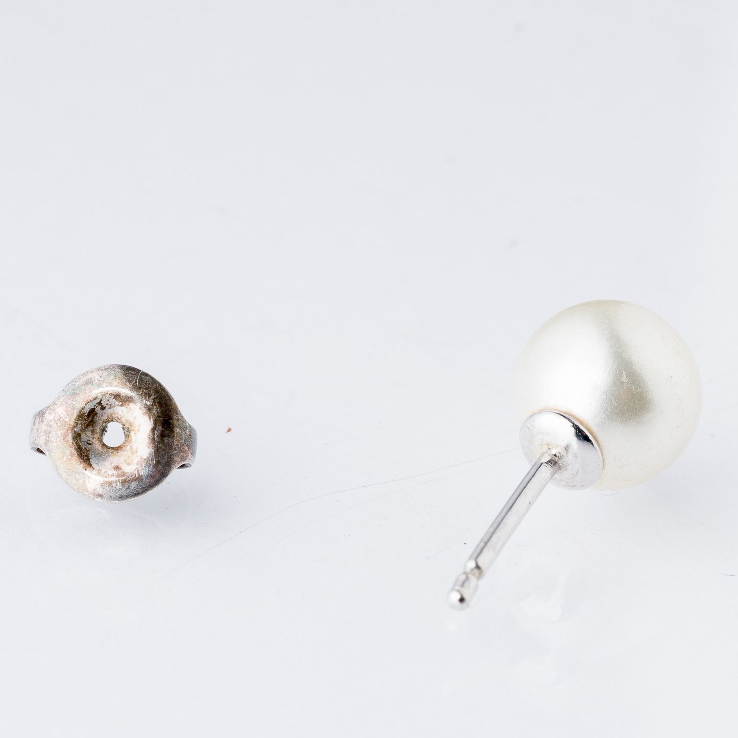 Einzelner Ohrring Ohrstecker Perle Silber 1,12 g5