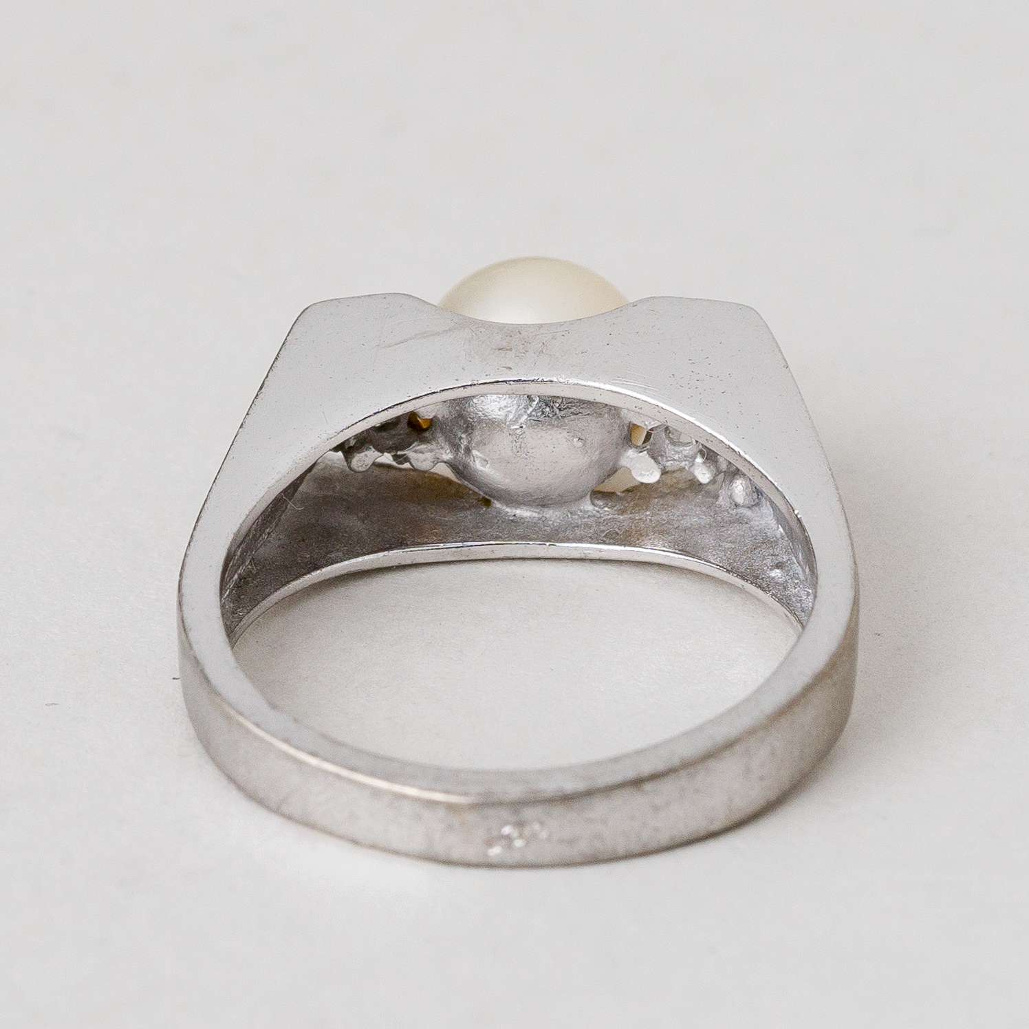 Ring Perle Steinbesatz 4,88 g 925er Silber Größe 57 (18,1 mm Ø)2