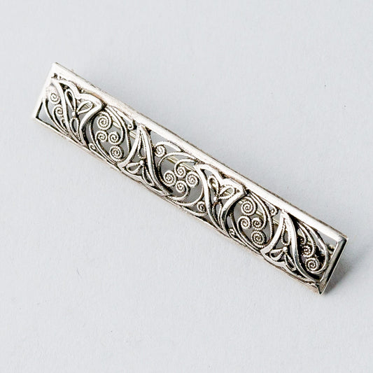Silber Brosche Spange Floral Filigran 2,84 g0