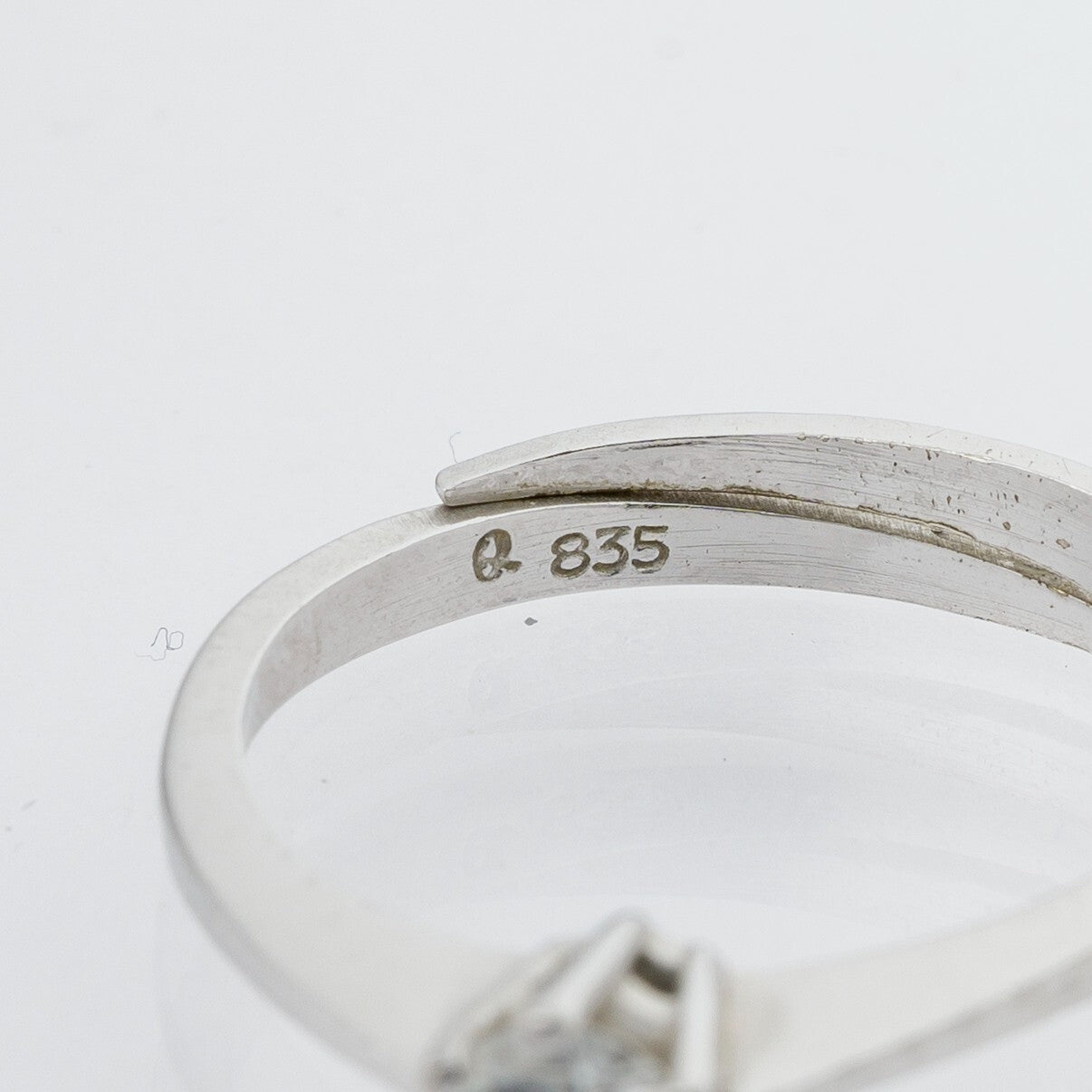 Silberring Weißer Stein 835er Silber 1,64 g Größe ab 53 (16,8 mm Ø)3