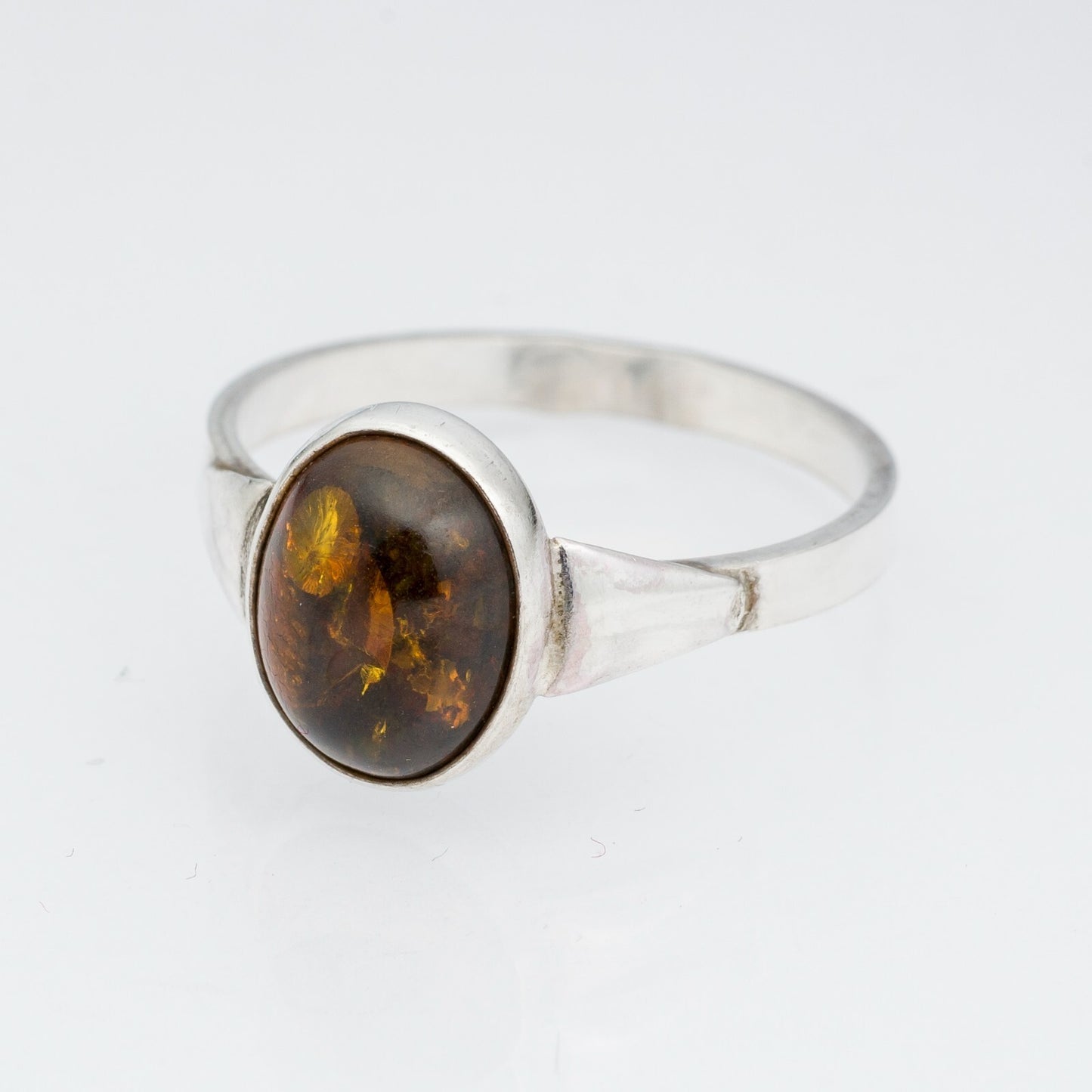 Silberring Brauner Stein 925er Silber 1,79 g Größe 54 (17,2 mm Ø)0