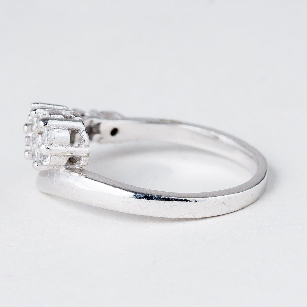 Silber Ring 925 Weiße Steine Größe 52 (16,5 mm Ø) 2,67 g4