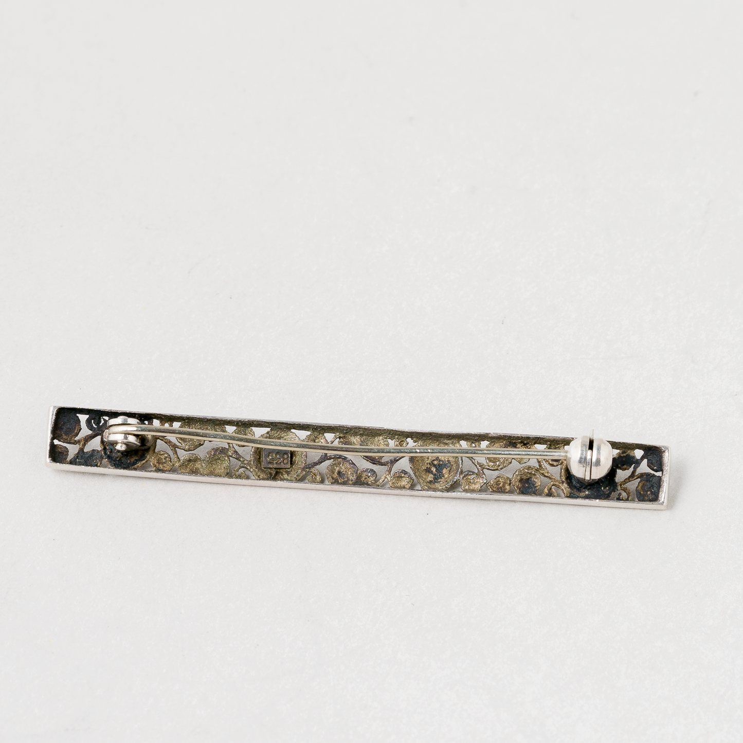 Brosche 835er Silber 2,96 g 6 cm1