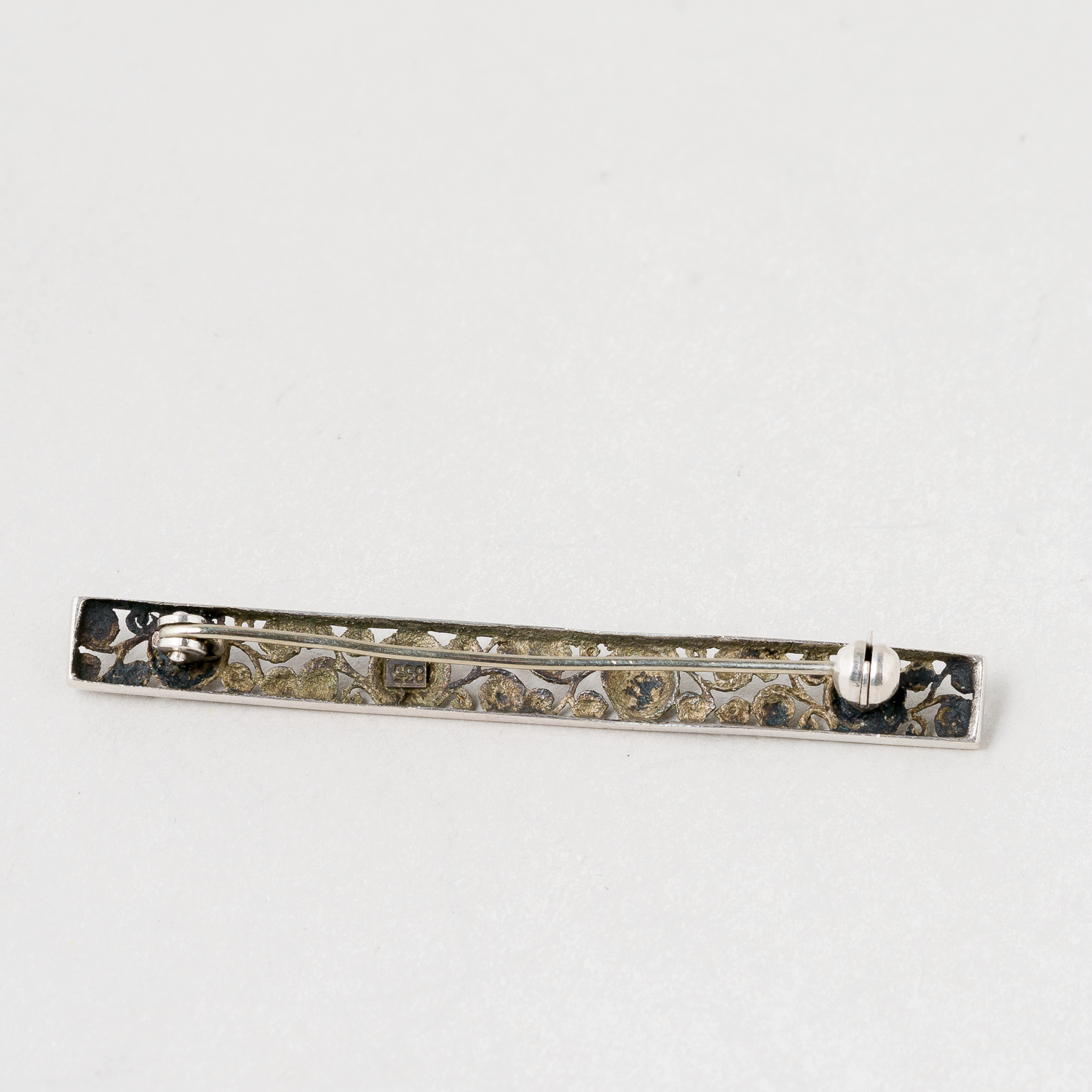 Brosche 835er Silber 2,96 g 6 cm1