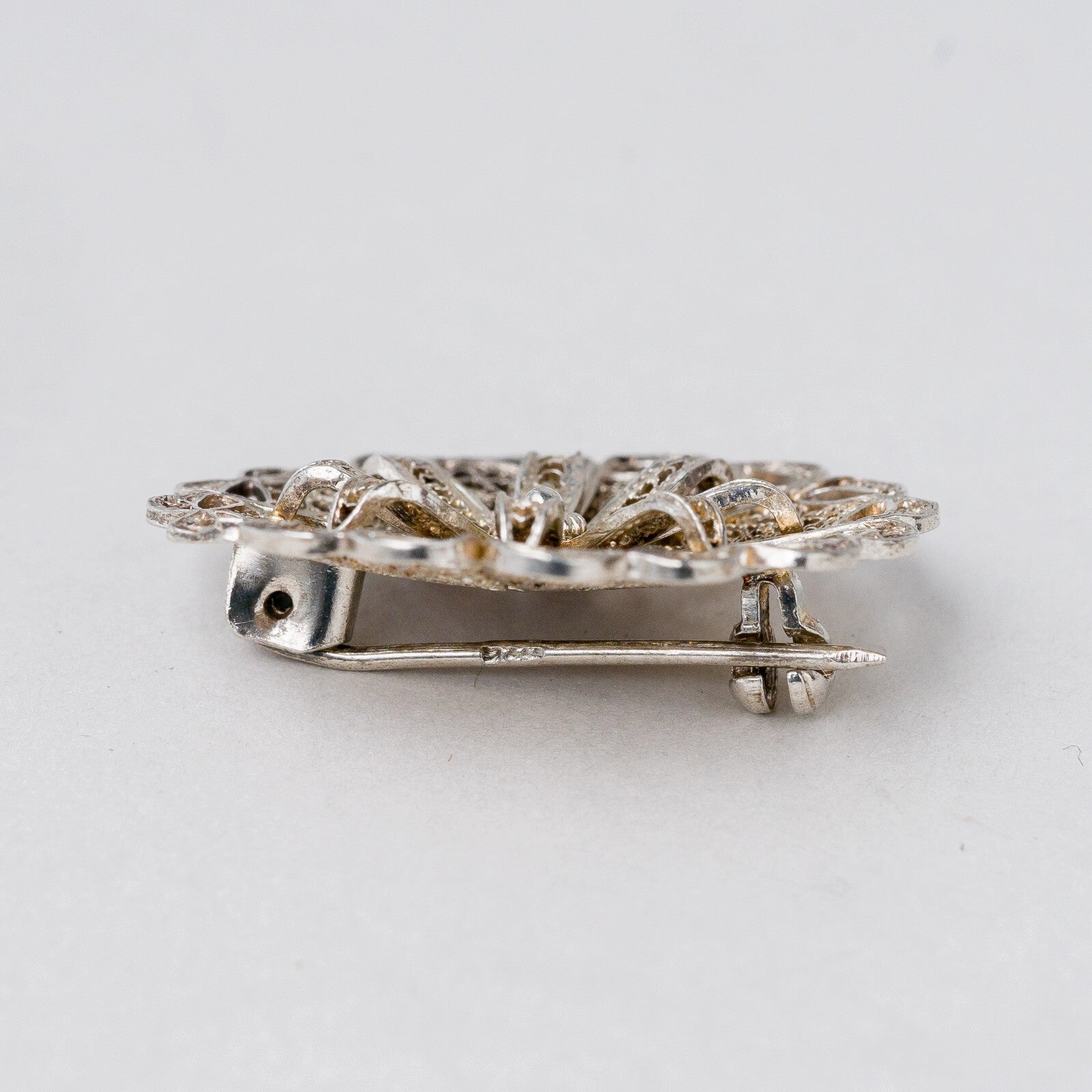 Brosche Silber filigran 3 cm 4,3 g2