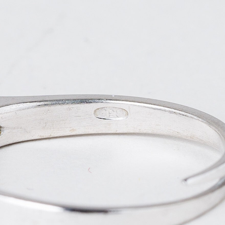 Silber Ring 835 Grüne Steine Größe flexibel ca. 58 2,49 g5