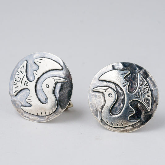 Silber Manschettenknöpfe 925 Vogel Peru 14,95 g0