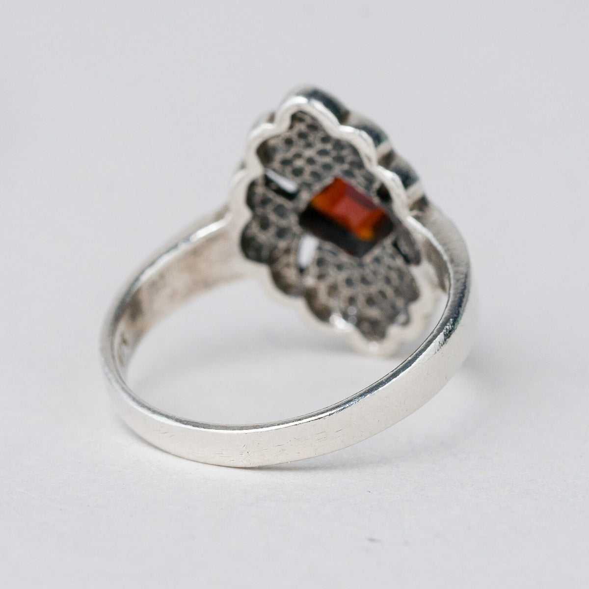 Silber Ring 925 Roter Stein Größe 57 (18,1 mm Ø) 3,99 g3
