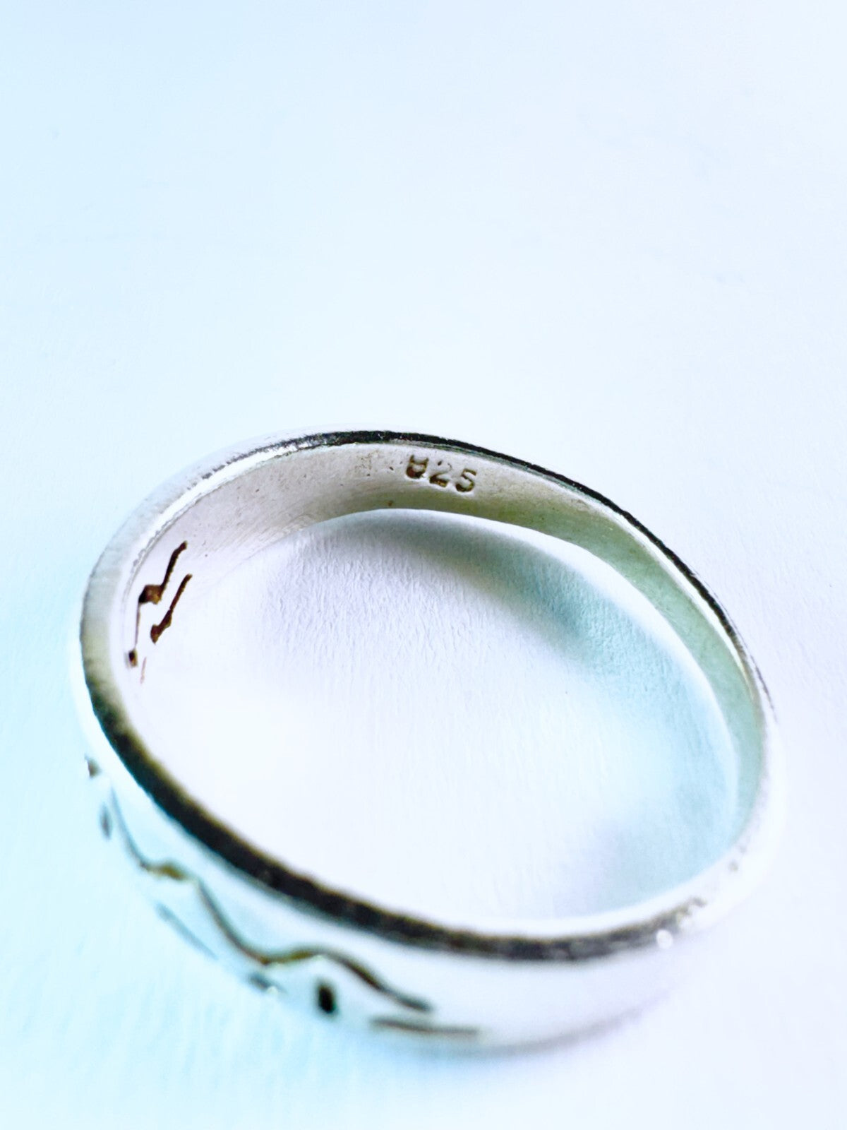 Silberring 925er Sterling Silber mit Muster Größe 55 (17,5 mm Ø) 2,63 g1