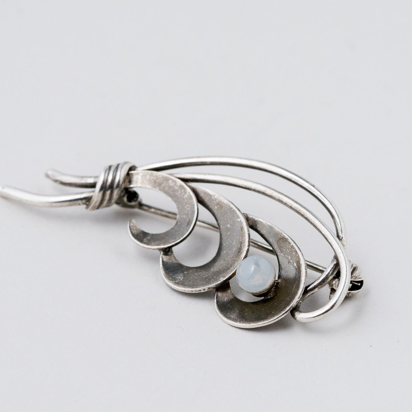 Silber Brosche 800 Perle 3,88 g2