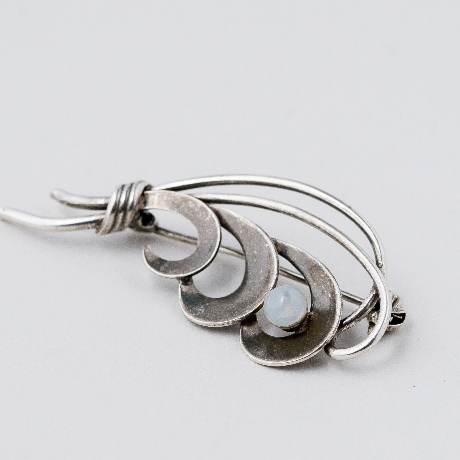 Silber Brosche 800 Perle 3,88 g2