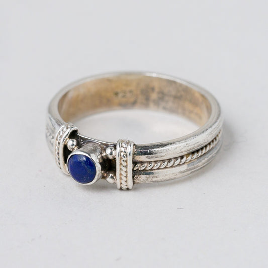 Silber Ring 925 Blauer Stein Größe 54 (17,2 mm Ø) 3,39 g0