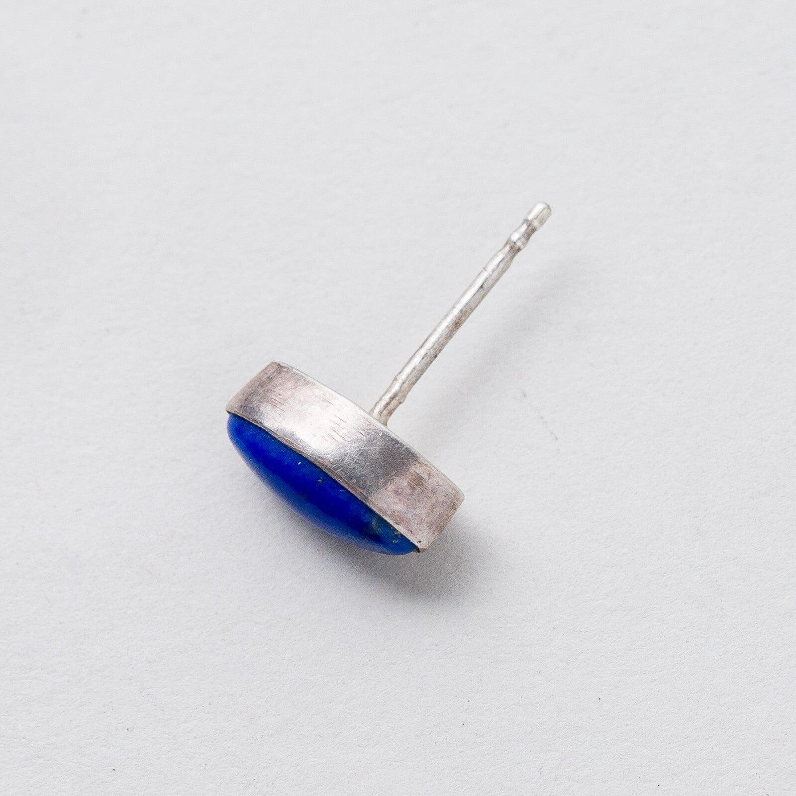 Einzelner Ohrring Ohrstecker Blauer Stein Silber 0,8 g3