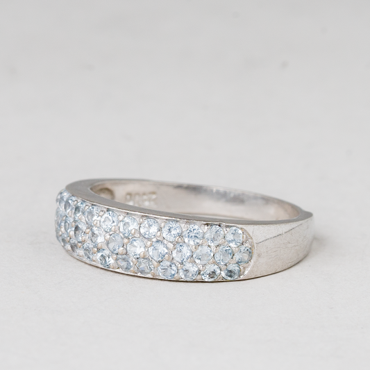 Ring Steinbesatz 925er Silber 3,35 g Größe 57 (18,1 mm Ø)0