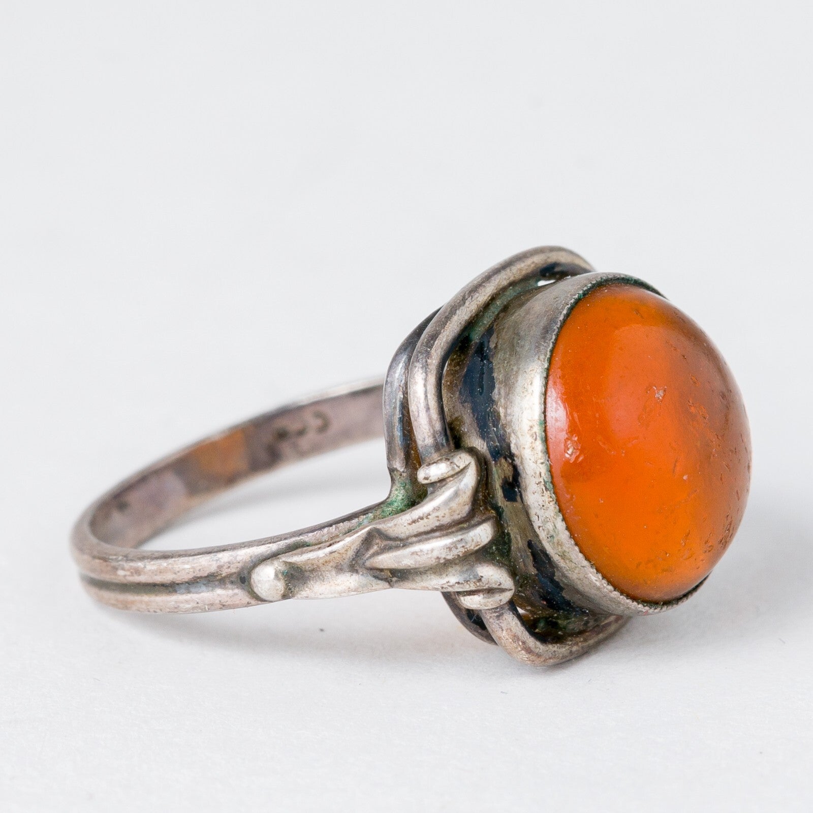 Silber Ring 835 Bernstein Größe 53 (16,8 mm Ø) 4,12 g5