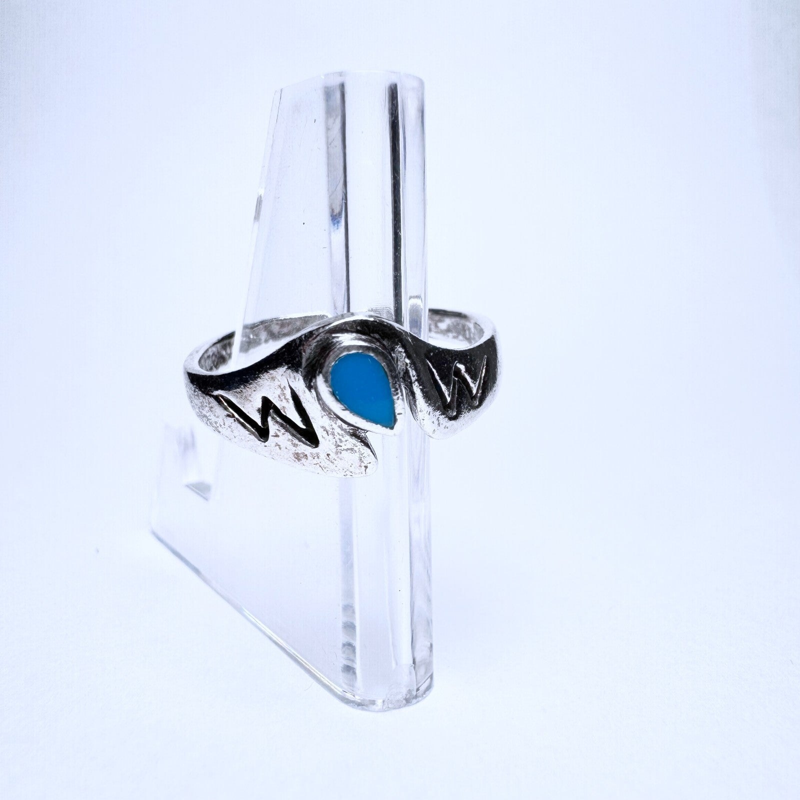 Ring 925er Silber Größe 59 mit hellblauem Stein 3,06g0