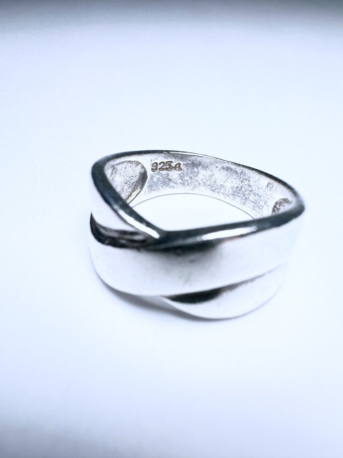 Ring 925er Silber Größe 57 überlappende Bänder 5,3g1