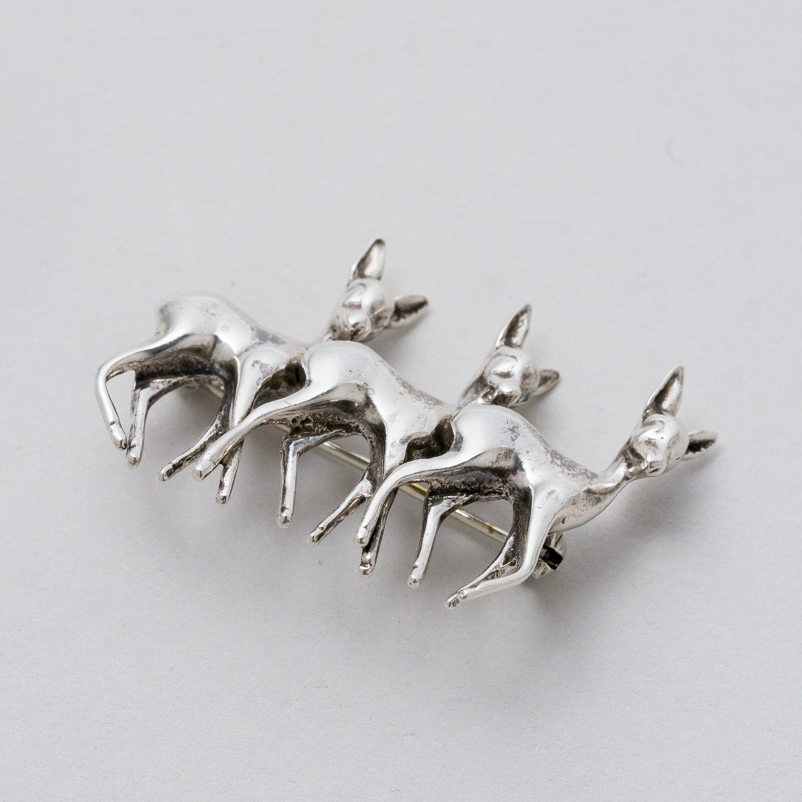 Brosche 835 Silber Rehe 11,94 g1