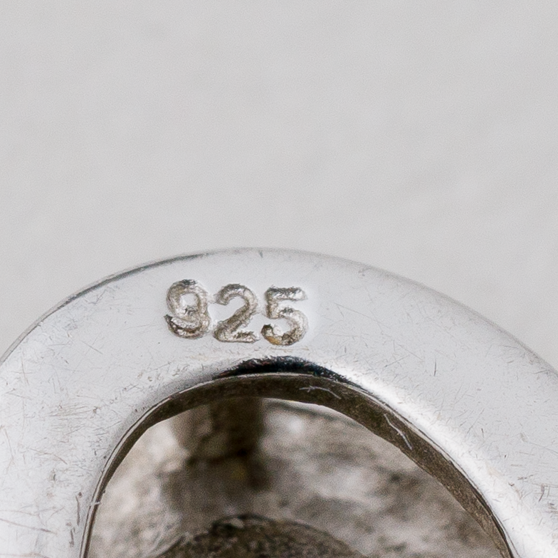 Anhänger Herz Weißer Stein 925er Silber 1,89 g 1,2 cm2
