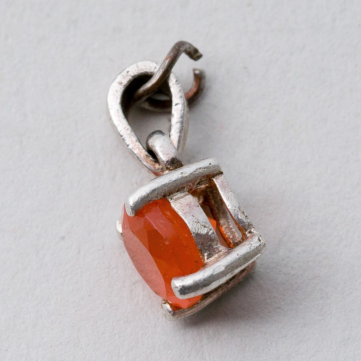 Anhänger Silber 925 Oranger Stein 1 cm 0,8 g3