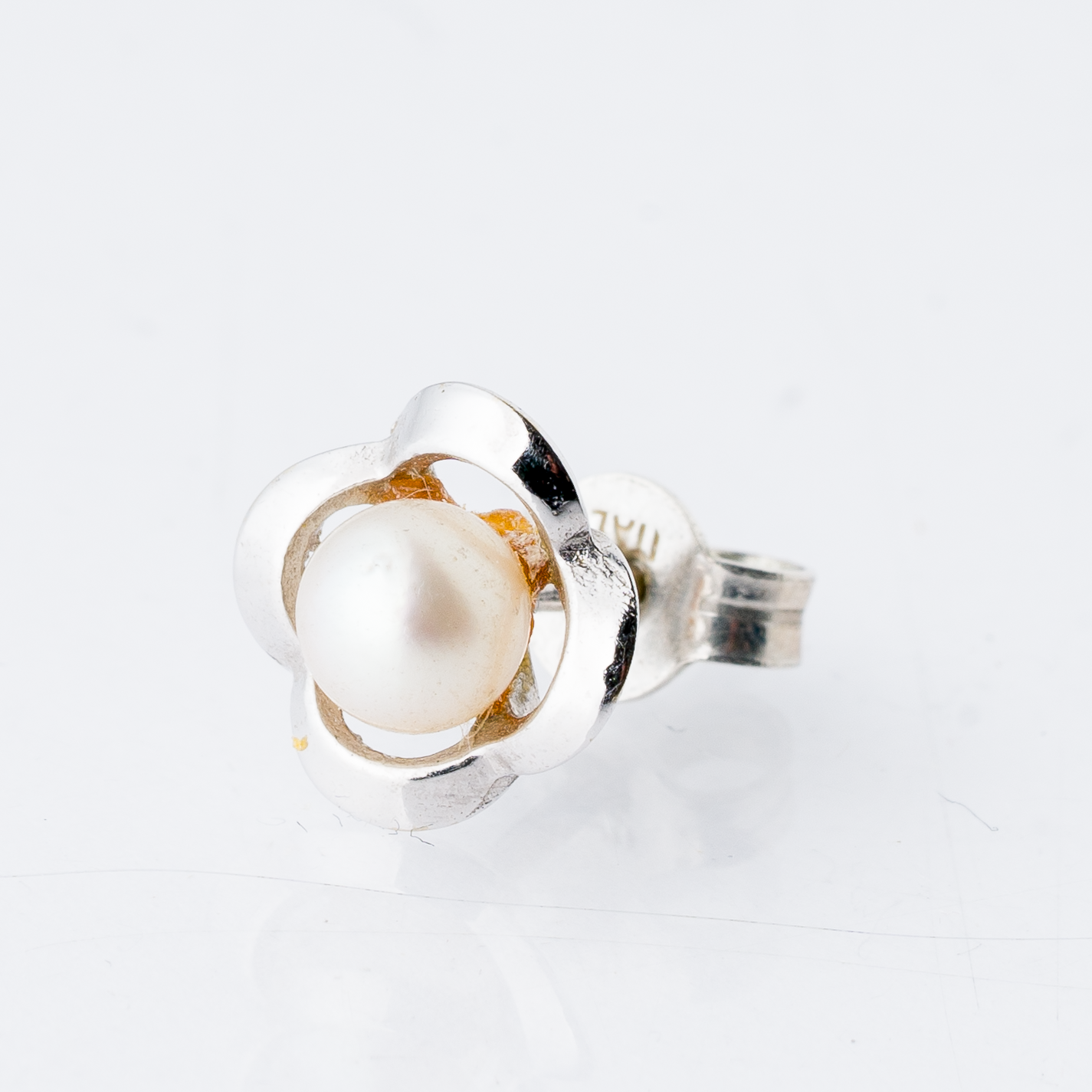 Einzelner Ohrring Ohrstecker Perle Silber 0,71 g0