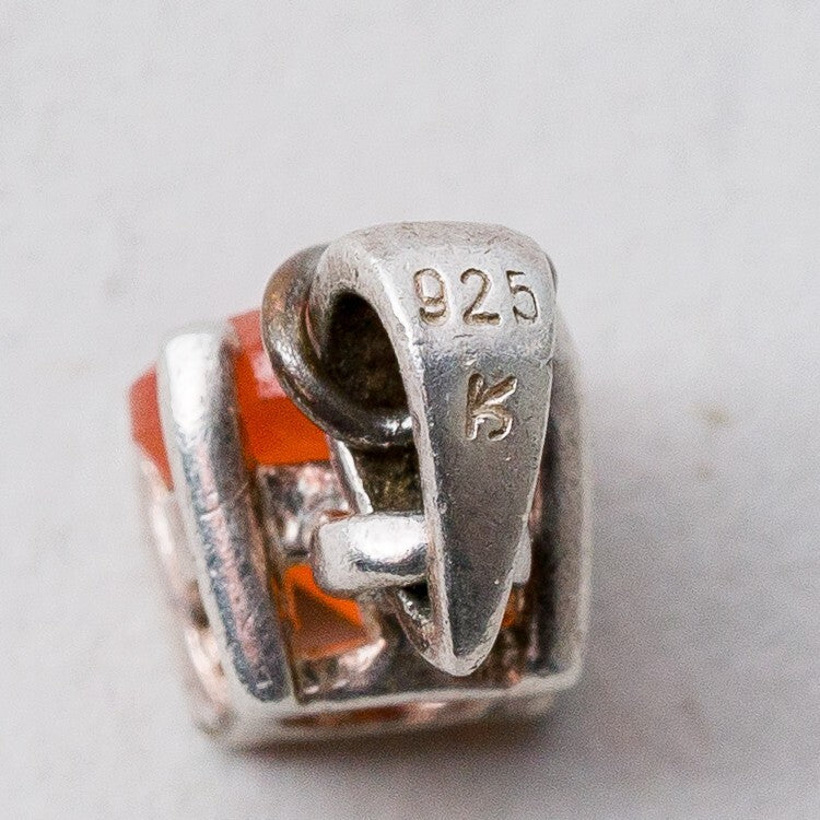 Anhänger Silber 925 Oranger Stein 1 cm 0,8 g4