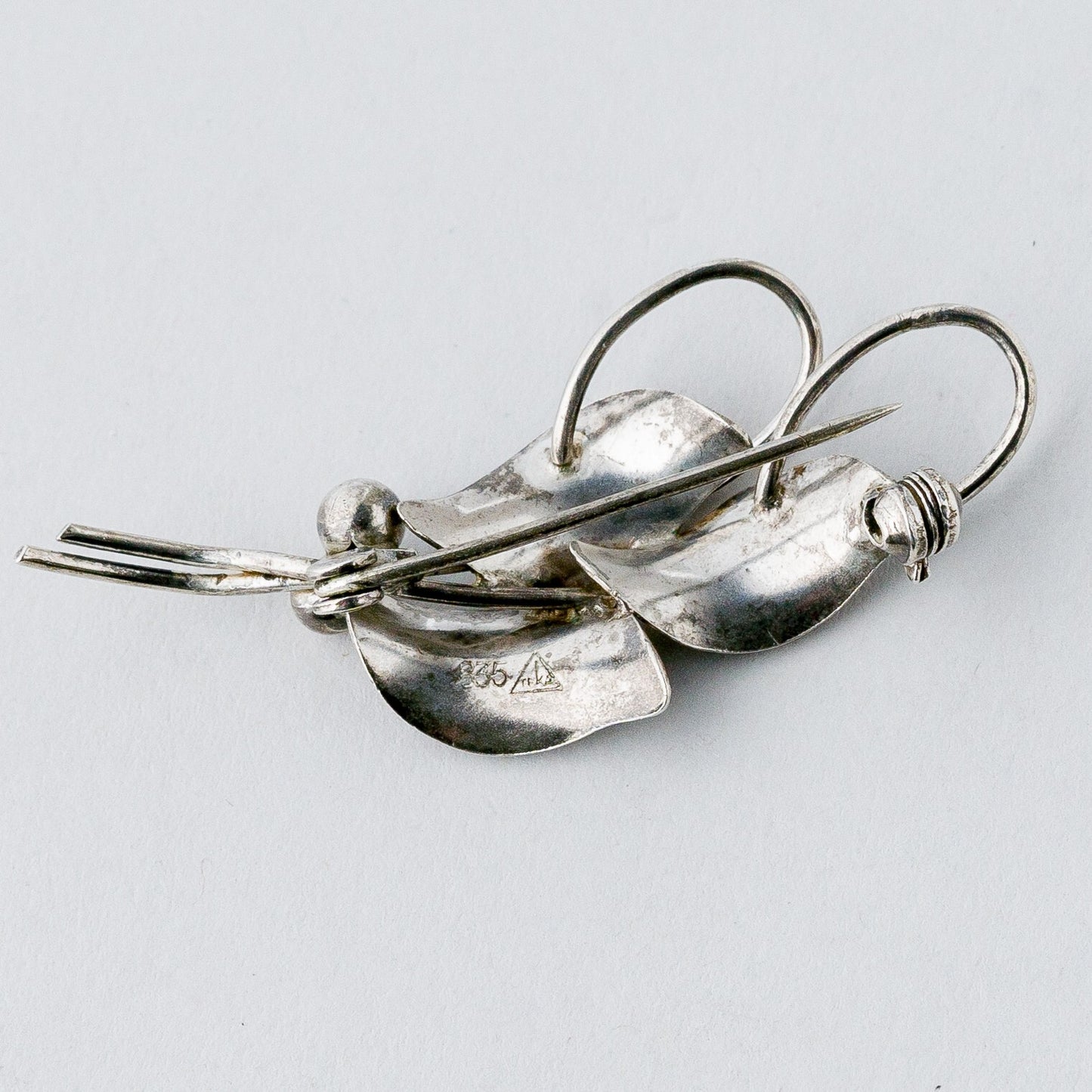 Silber Brosche Spange 835 Floral 3,06 g3