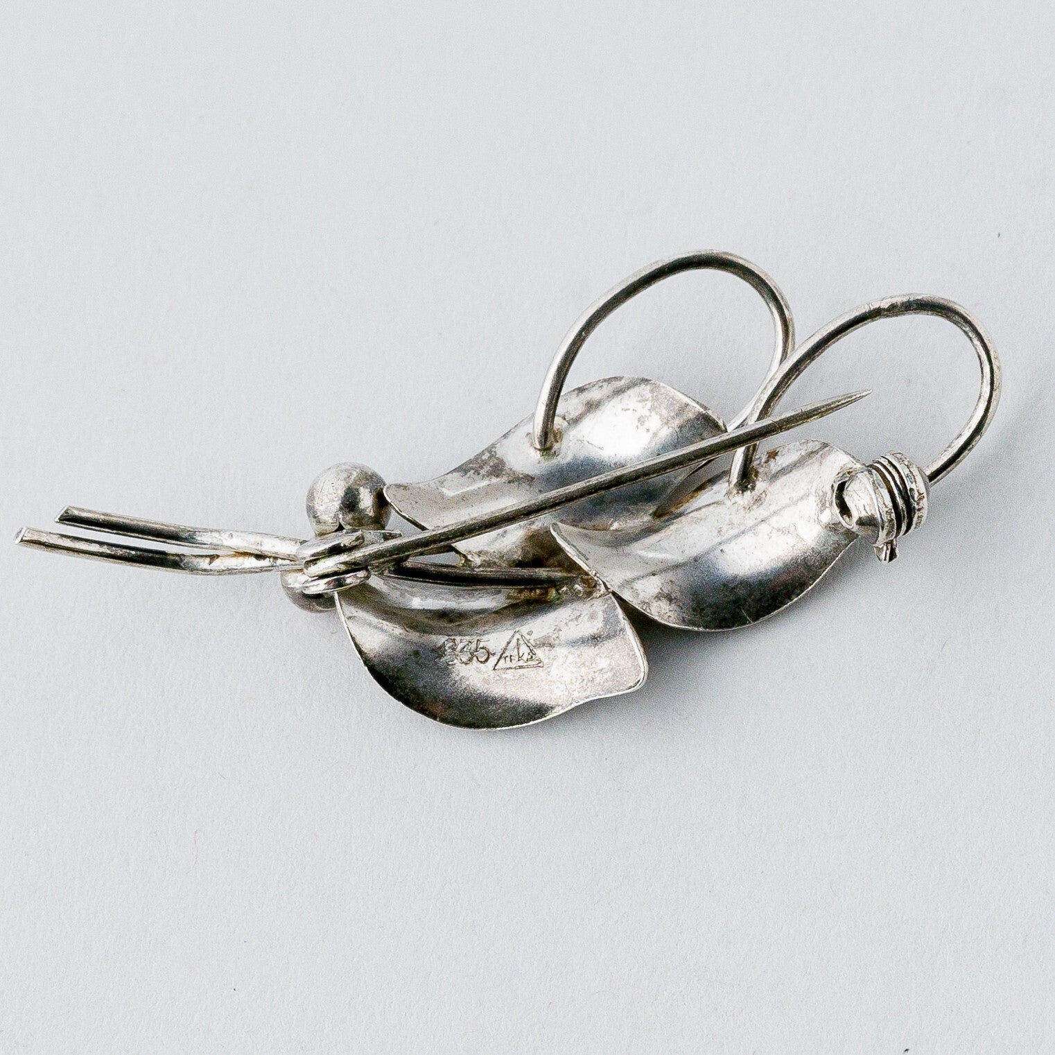 Silber Brosche Spange 835 Floral 3,06 g3
