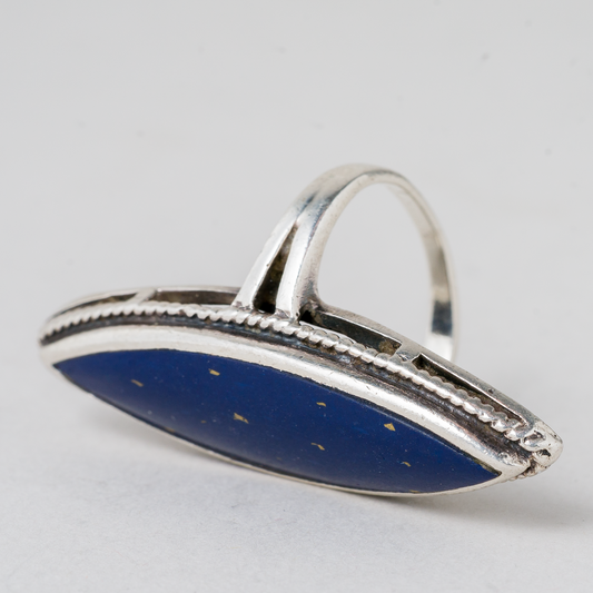 Ring Blauer Stein 925er Silber 8,99 g Größe 54 (17,2 mm Ø)0