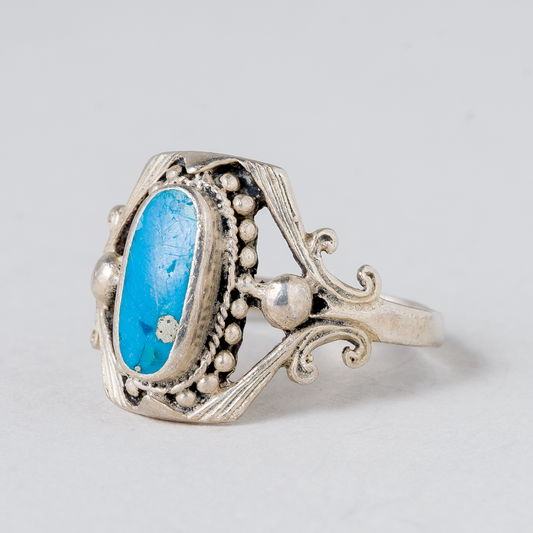 Ring Blauer Stein Silber 3,88 g Größe 56 (17,8 mm Ø)0