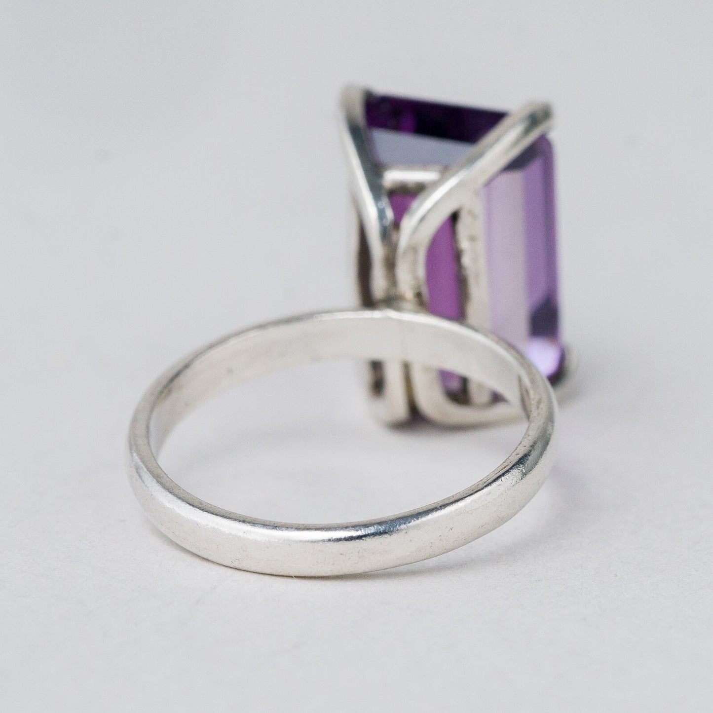 Silber Ring Lila Stein Größe 52 (16,5 mm Ø) 4,5 g3