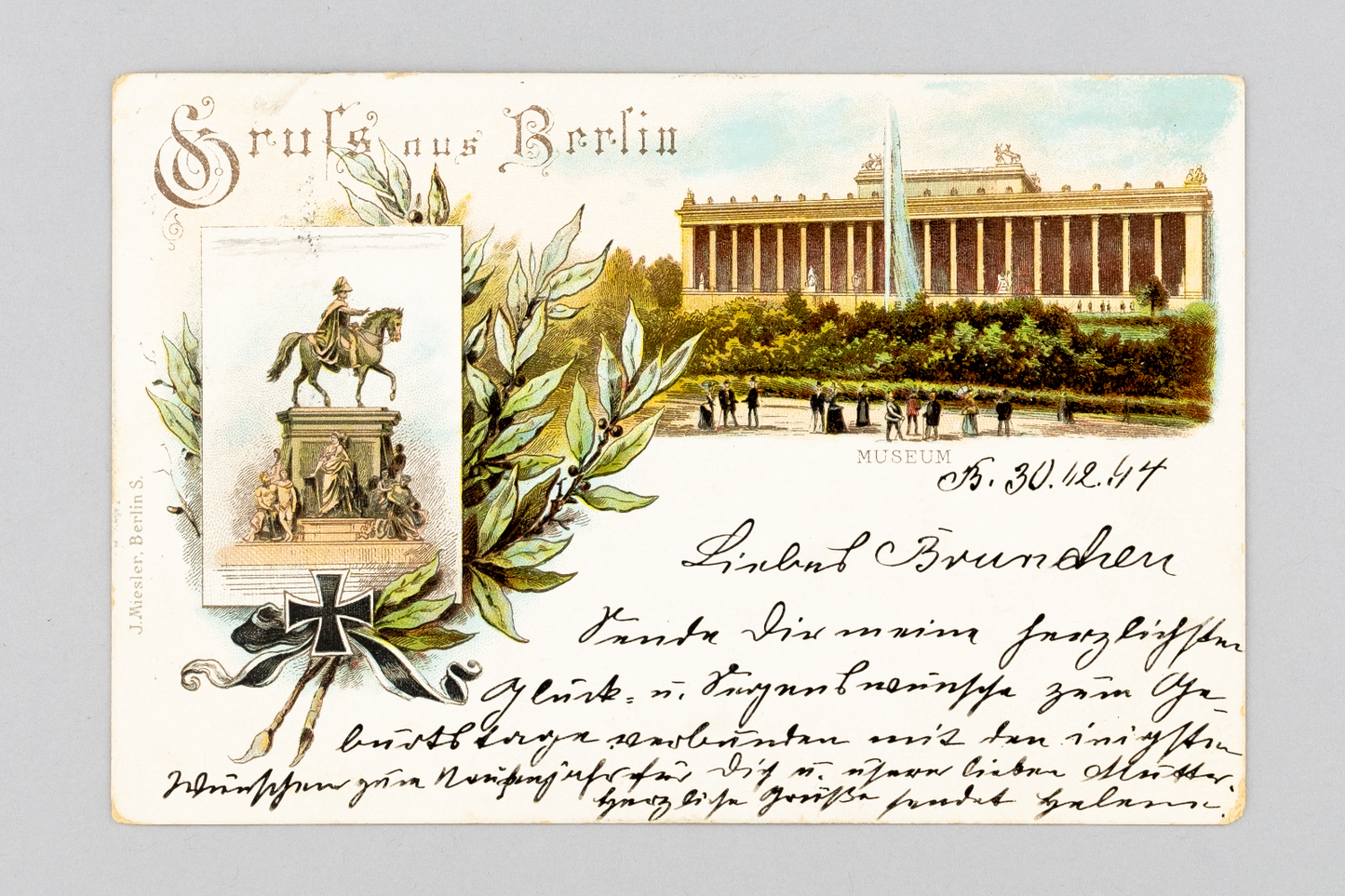 Ansichtskarte Gruss aus Berlin Eisernes Kreuz / Museum 18940