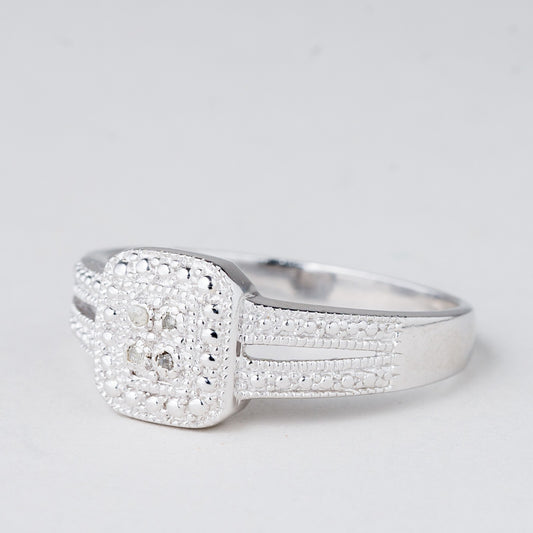 Ring Weiße Steine 4,64 g 925er Silber Größe 68 (21,6 mm Ø)0