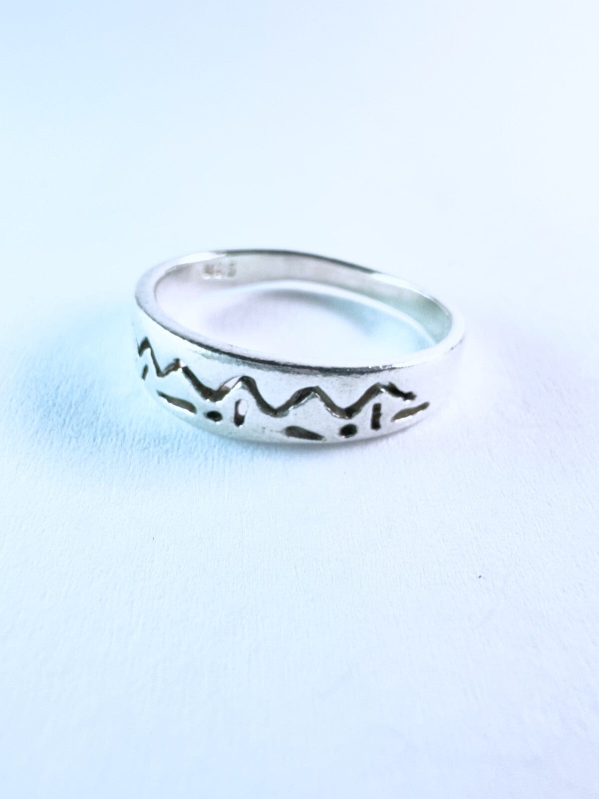 Silberring 925er Sterling Silber mit Muster Größe 55 (17,5 mm Ø) 2,63 g0