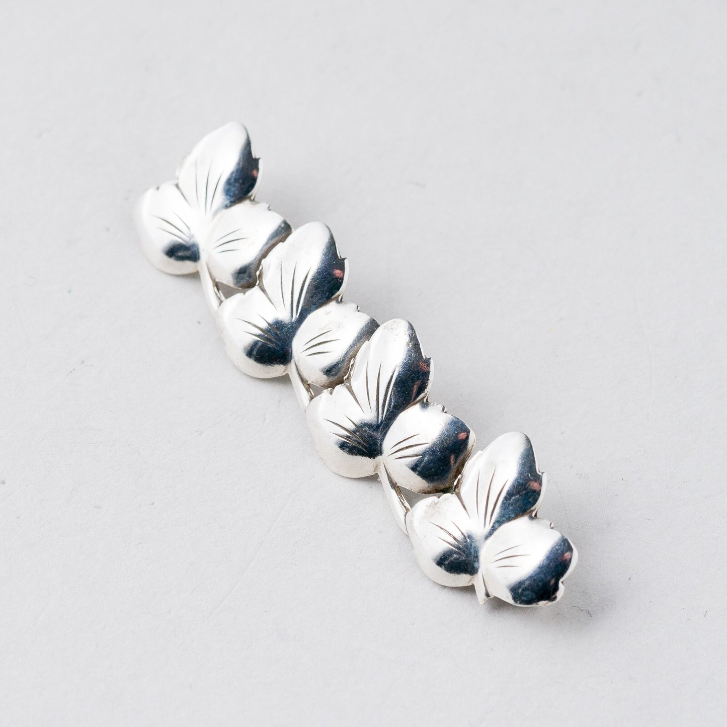 Silber Brosche 835 Floral 4,9 cm 2,97 g4