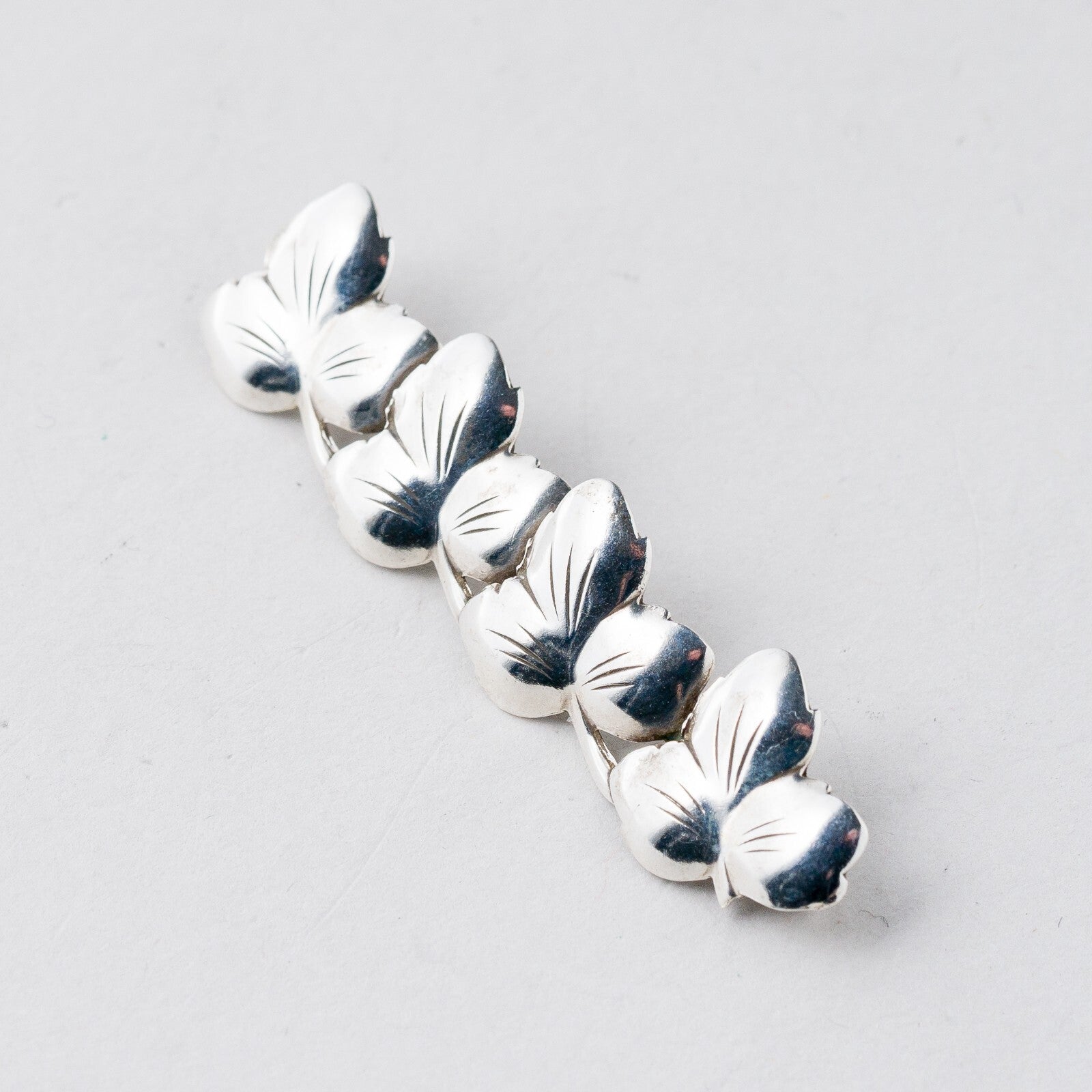 Silber Brosche 835 Floral 4,9 cm 2,97 g4