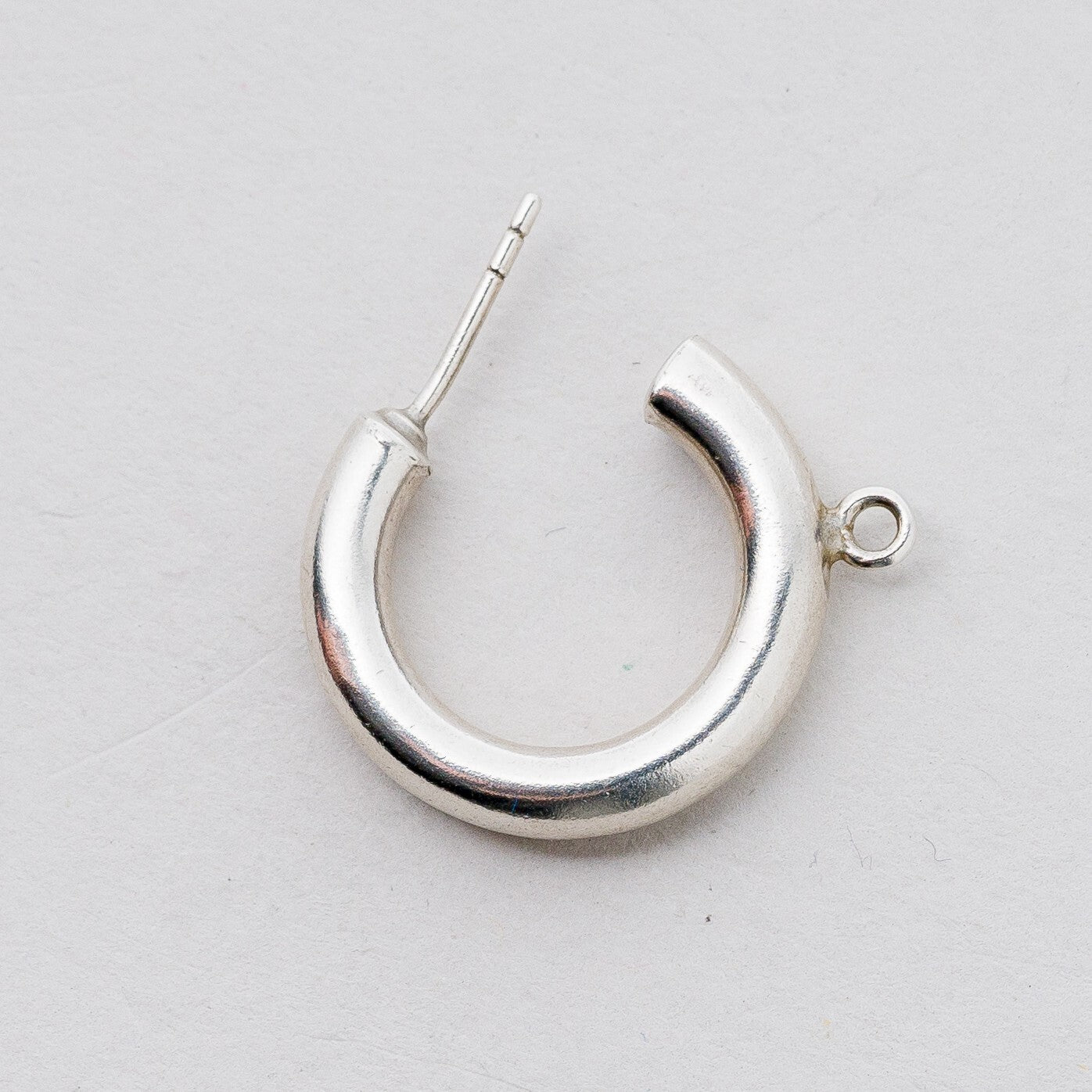 Einzelner Ohrring Halbe Creole 925 Silber 1,7 g3