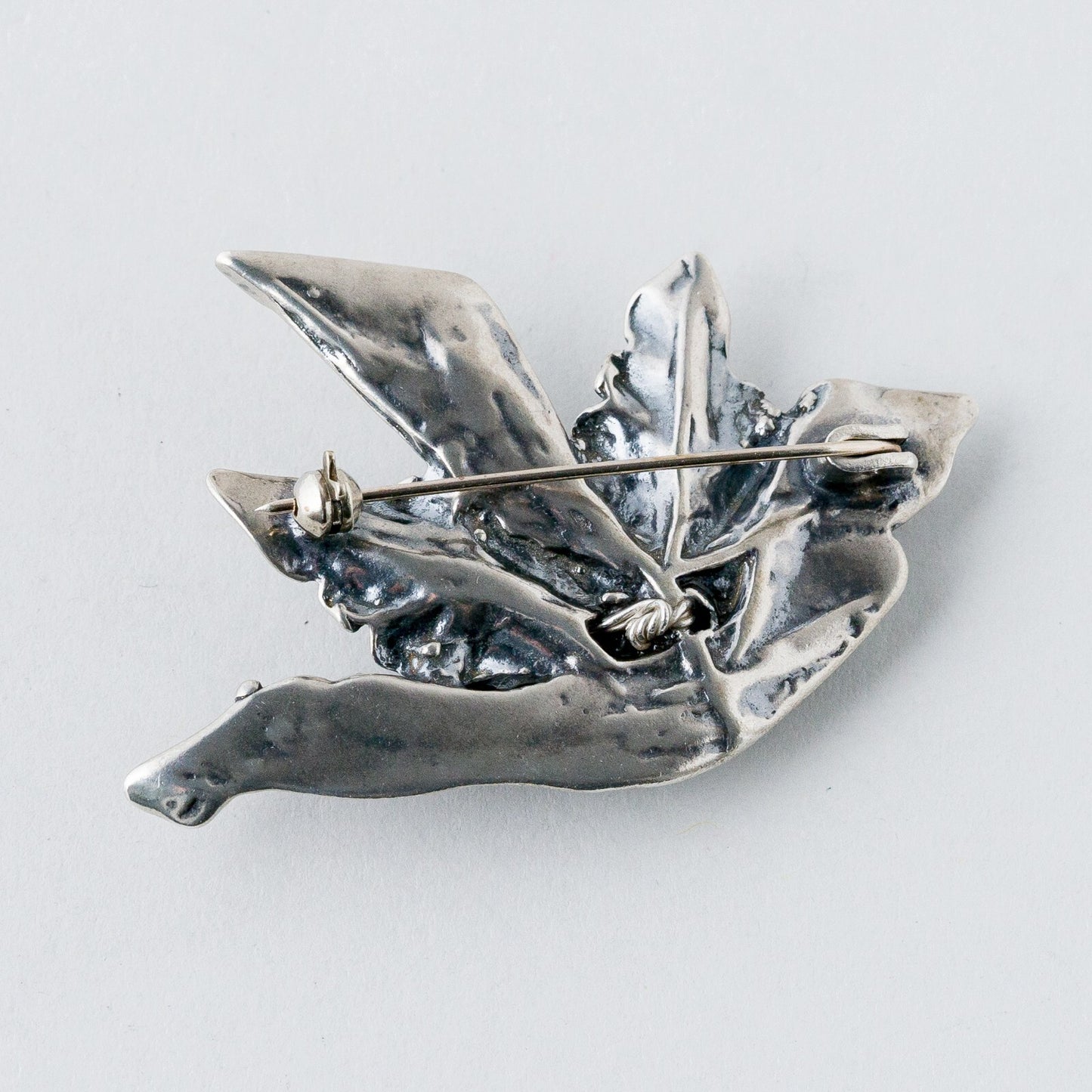 Silber Brosche Spange Lila Steine 18,32 g5