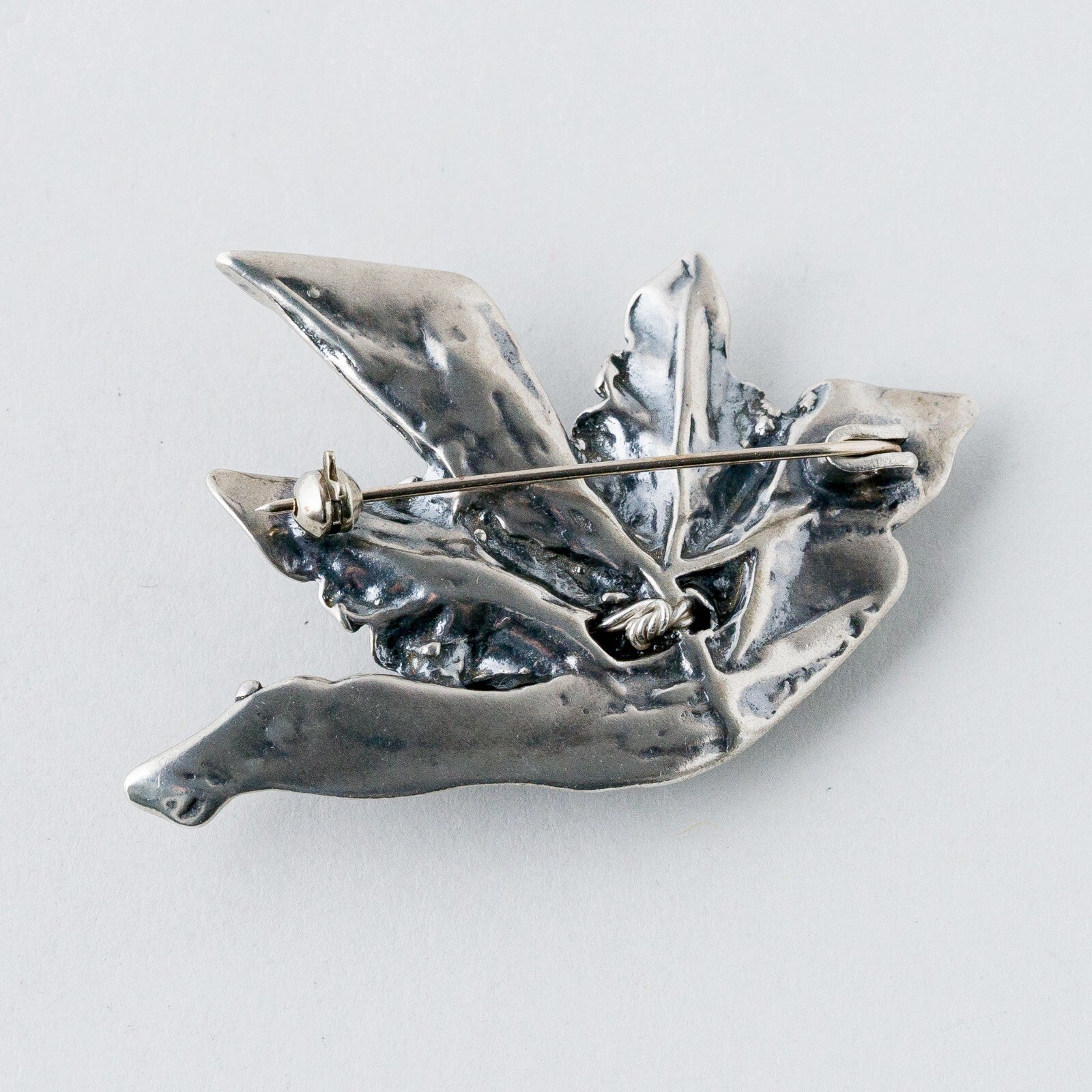 Silber Brosche Spange Lila Steine 18,32 g5
