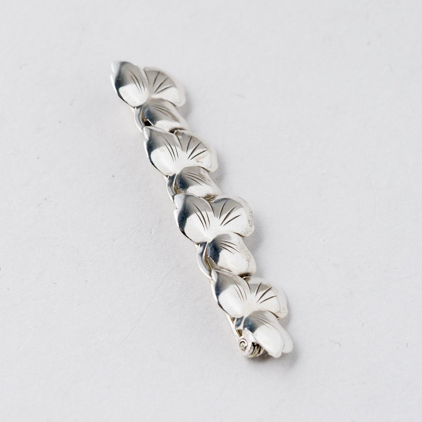 Silber Brosche 835 Floral 4,9 cm 2,97 g3