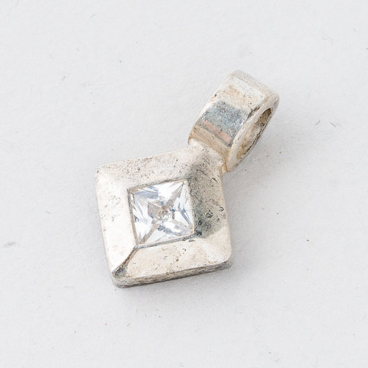 Anhänger Weißer Stein 925er Silber 2,39 g 2 cm0
