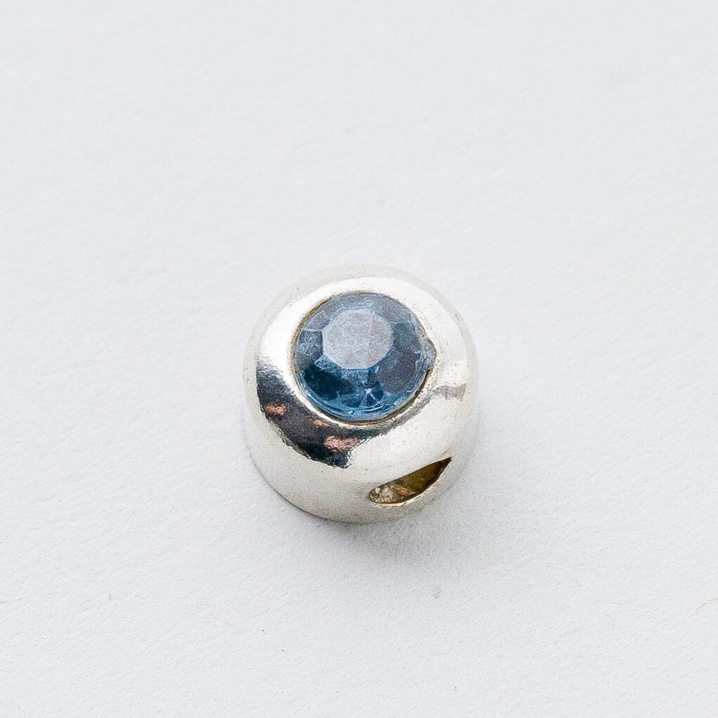 Anhänger Silber Blauer Stein 0,7 cm 1,12 g0