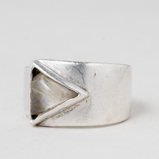 Ring Weißer Stein 925er Silber 7,89 g Größe 56 (17,8 mm Ø)0