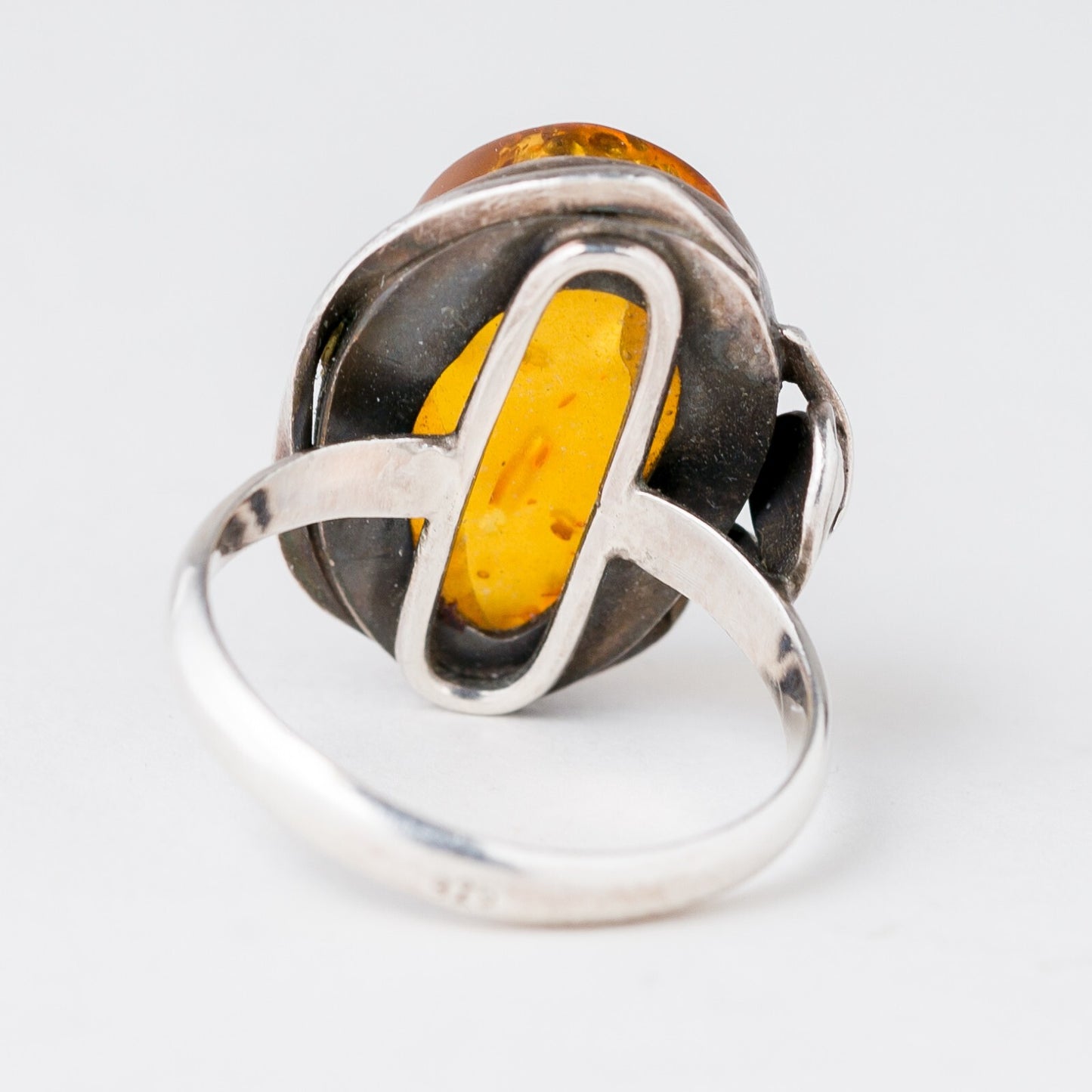 Ring Bernstein 7,52 g 925er Silber Größe 65 (20,6 mm Ø)2