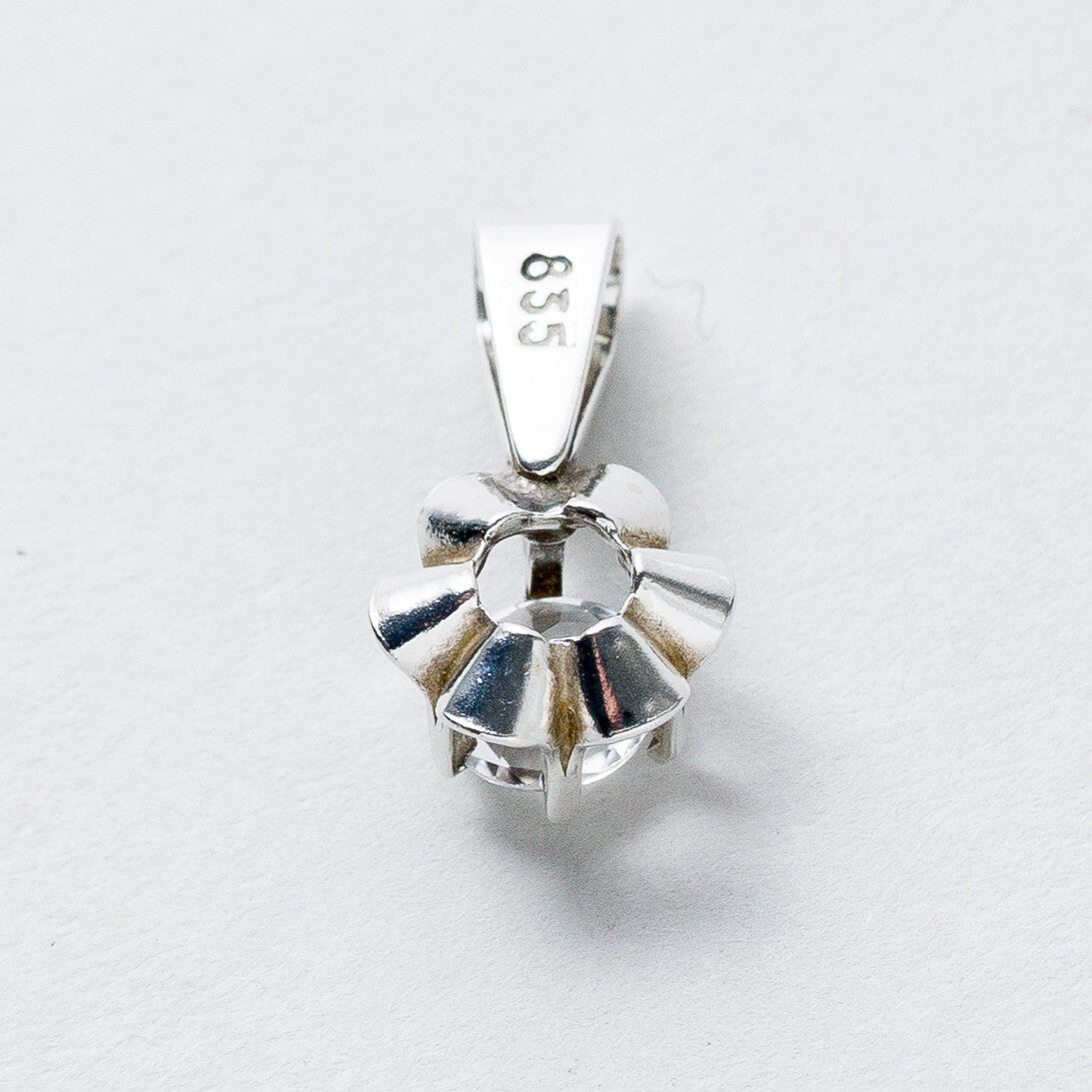 Anhänger 835 Silber Weißer Stein 1,5 cm 0,7 g4