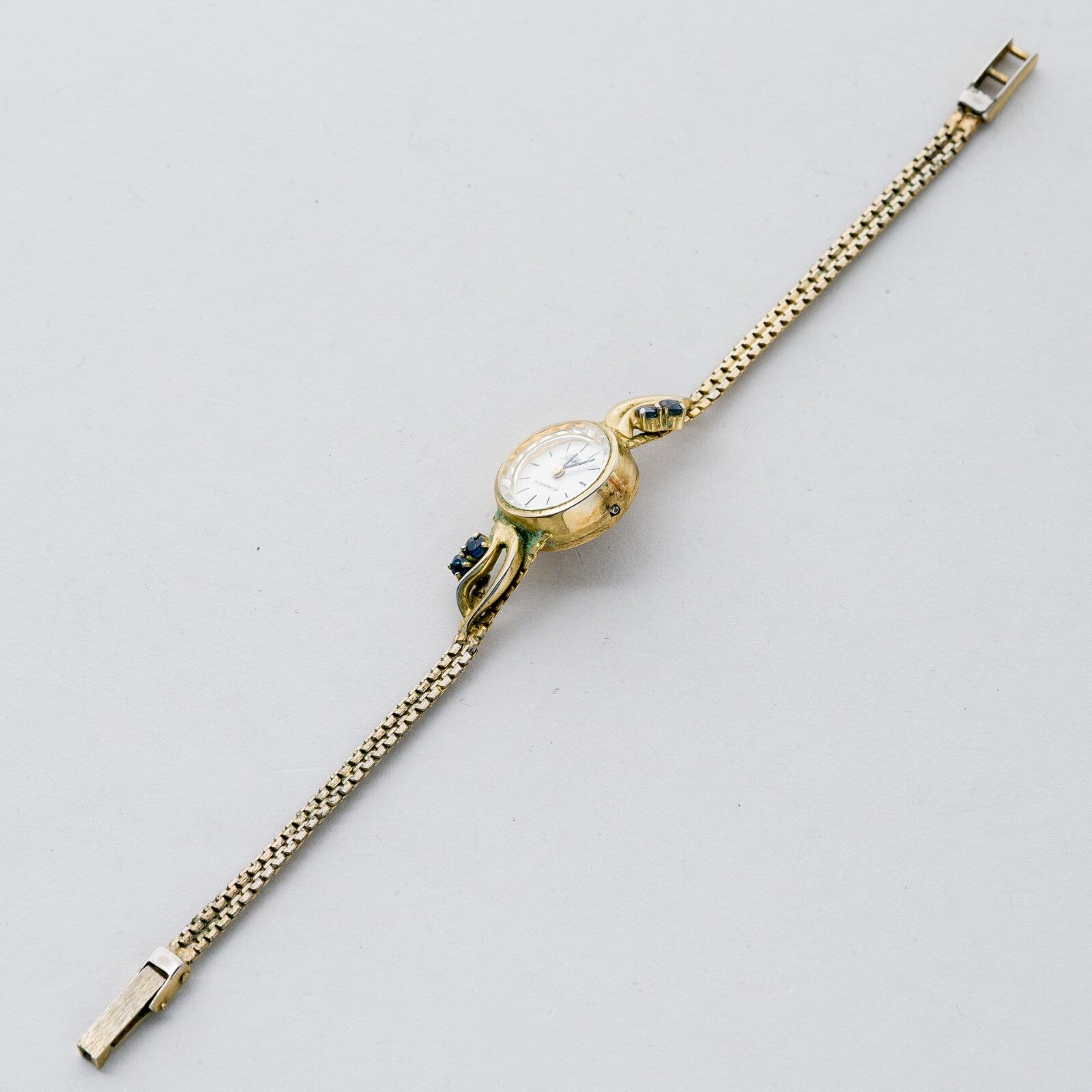 Studio Silber Armbanduhr 17 cm 835 Vergoldet Blaue Steine  13,55 g1